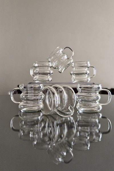 tafce Strip Coffee Side Cup with Handle 6 Pieces Mini Strip Cup with Handle Pinterest Coffee Side Presentation Cup
