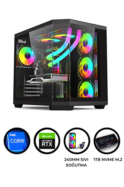 IZOLY GTA 6X i5 14400F 32GB DDR5 1TB M.2 RTX 5060TI 8GB 240mm Sıvı Soğutma Oy...