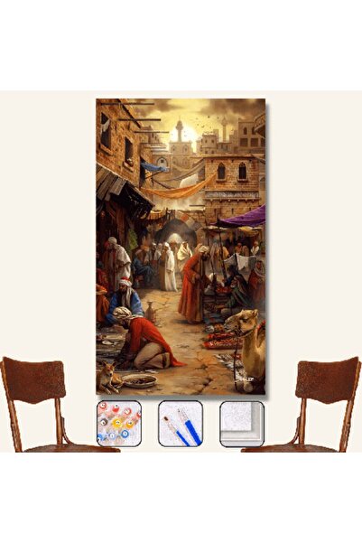 kendinyaphobi Sayılarla Boyama Seti Çerçeveli Kasnaklı Osmanlı Pazarı  50 x 6...