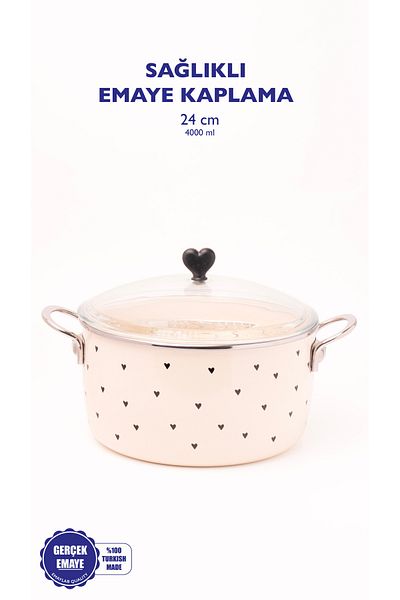 EMAYlab Black Cupid Enamel Fryer/Frying Pot