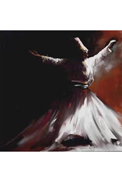 Pastelya Sayılarla Boyama Seti Çerçeveli Kasnaklı Mevlana  50 x 65 cm