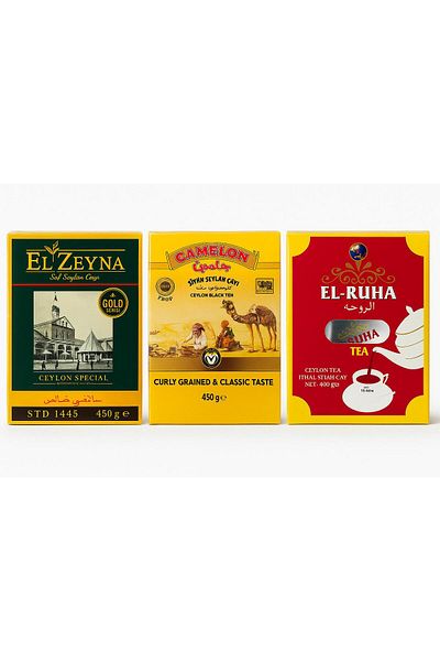 Camelon 3-Piece Ceylon Tea Package – El Zeyna, , El-Ruha – Ceylon Black Tea Mixed Set