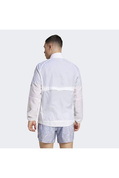 adidas Ανδρικό λευκό μπουφάν Own The Run (JD7760)