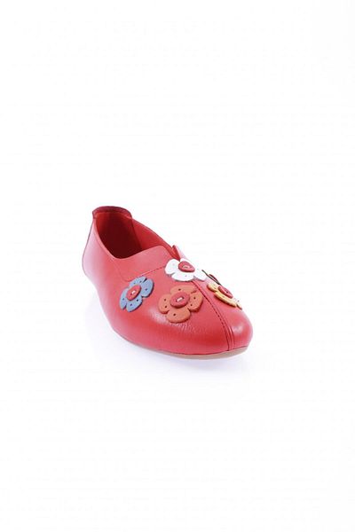 DGN Red Genuine Leather Ballerinas - Women's Accessory Detailed 82132110