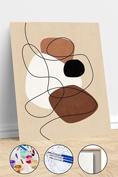 kendinyaphobi Sayılarla Boyama Seti Çerçeveli Kasnaklı Soyut Çizgiler 5 50 x ...