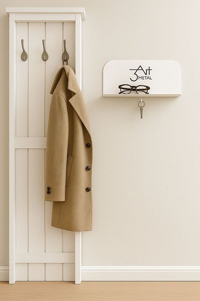 3art Metal Wall Mounted Key Holder and Glasses Organizer – Minimalist Metal Rack Hanger Entrance and Hall Use
