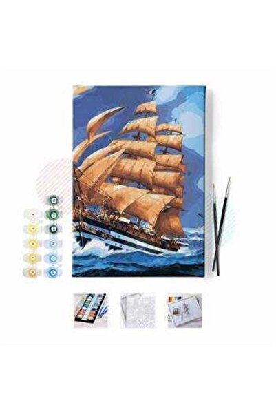 Pastelya Sayılarla Boyama Seti Çerçeveli Kasnaklı Seyir Defteri 40 x 50 Cm