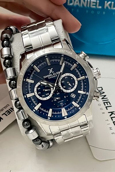Daniel Klein Original All Functions Active Men's Steel Watch with Bracelet Gift
