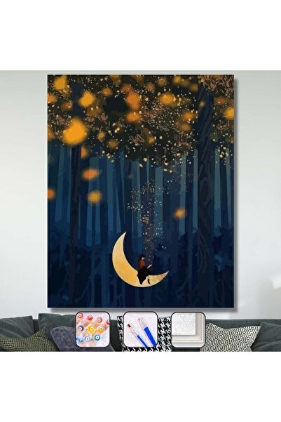 Genel Markalar Sayılarla Boyama Seti Çerçeveli Kasnaklı Ormandaki Sihir  40 x...