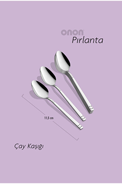 on-on Pırlanta Çay Kaşık 6'lı 18/10