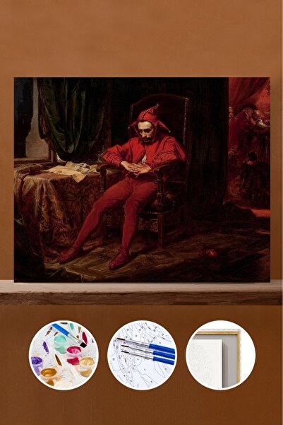 Pastelya Sayılarla Boyama Seti Çerçeveli Kasnaklı Saray Soytarısı Stanczyk 50...