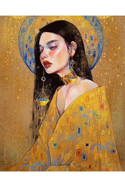 Pastelya Sayılarla Boyama Seti Çerçeveli Kasnaklı Terazi Kadını 60 X 75 Cm