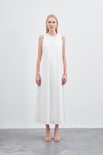 TERZİ DÜKKANI Φόρεμα Lisa χωρίς μανίκια από βαμβακερό εκρού