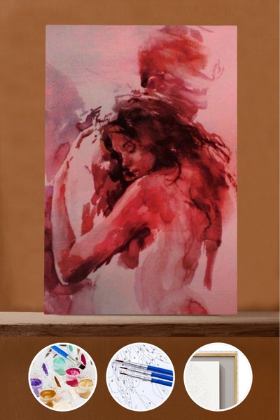 Pastelya Sayılarla Boyama Seti Çerçeveli Kasnaklı Tutku 19 50x65 cm