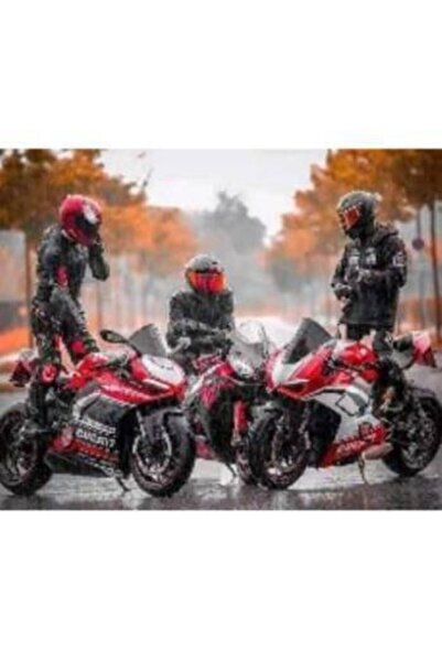 Genel Markalar Sayılarla Boyama Seti Çerçeveli Kasnaklı Motorsikletliler  50 ...