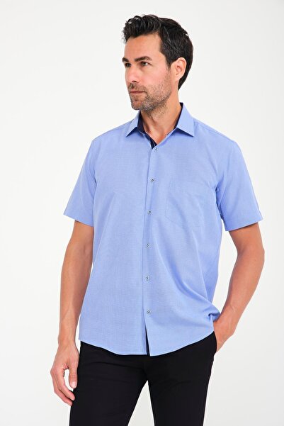 Fitmens Κλασικό κοντομάνικο ανδρικό πουκάμισο Filafil Καρό Vichy τεμαχίων Swi...