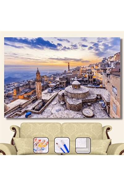 kendinyaphobi Sayılarla Boyama Seti Çerçeveli Kasnaklı Mardin 50x65cm