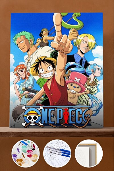 Pastelya Sayılarla Boyama Seti Çerçeveli Kasnaklı Süper Güç Anime 3 60x75 cm