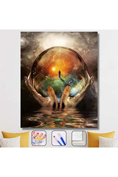 Pastelya Sayılarla Boyama Seti Çerçeveli Kasnaklı Hayal Küresi 60 x 75 cm