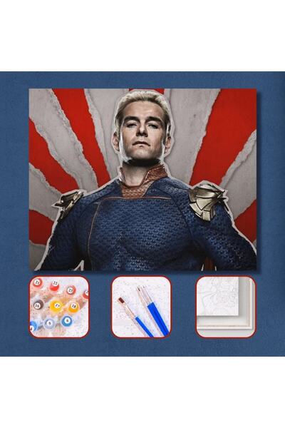 Pastelya Sayılarla Boyama Seti Çerçeveli Kasnaklı The Homelander  50 x 65 cm