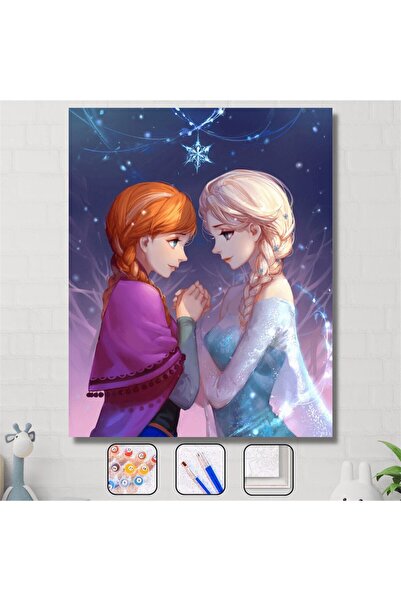 Pastelya Sayılarla Boyama Seti Çerçeveli Kasnaklı Elisanın Dünyası 60 x 75 cm
