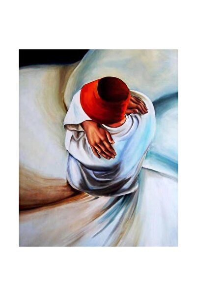 Pastelya Sayılarla Boyama Seti Çerçeveli Kasnaklı Mevlana ve Şems 60 x 75 cm