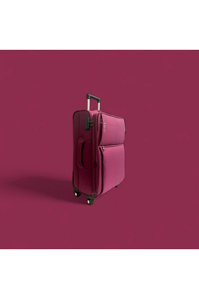Rorik Troler textil, 70 L, M 69x43x25 cm, roți 360°, valiză cu mâner telescopic, violet