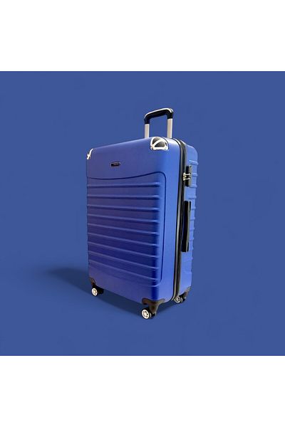 Rorik Cărucior din policarbonat, 92 L, L 77x45x30 cm, roți duble cu mâner telescopic, valiză albastră