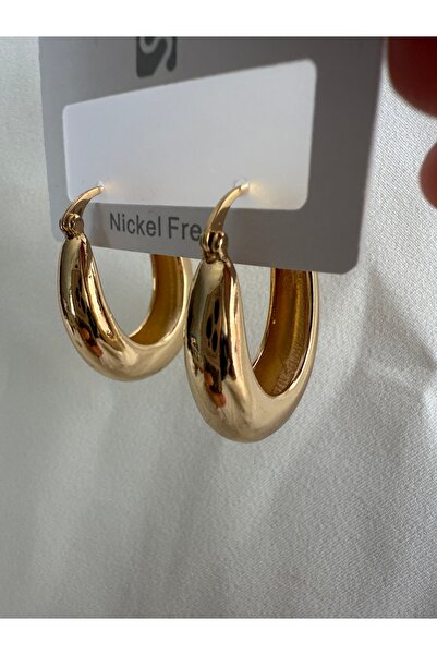 LUSORA ACCESORY Women's Gold Color Thick Hoop Earrings - Allergy-Free, Nickel...