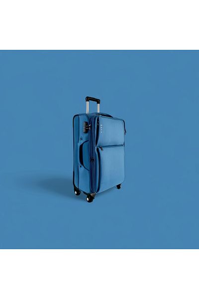Rorik Troler textil, 70 L, M 69x43x25 cm, roți 360°, valiză cu mâner telescopic, albastru deschis