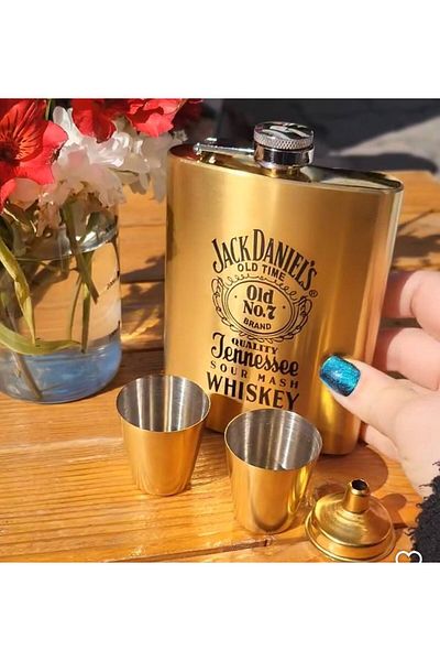 farist Water Bottle Set Jack Daniel Stainless Steel Pocket Icki Flask