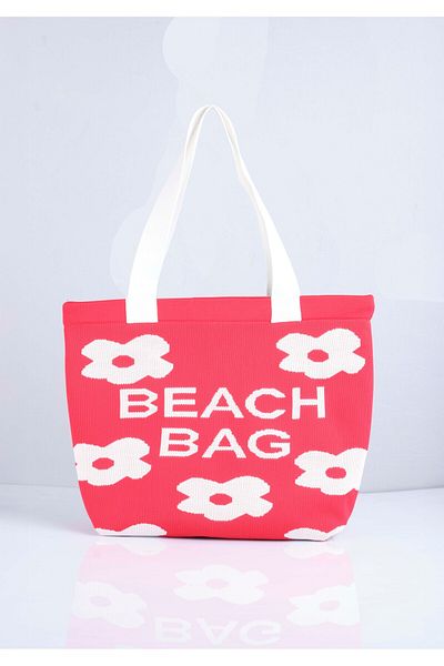 Sebir Moda Floral Patterned Knitwear Beach Bag