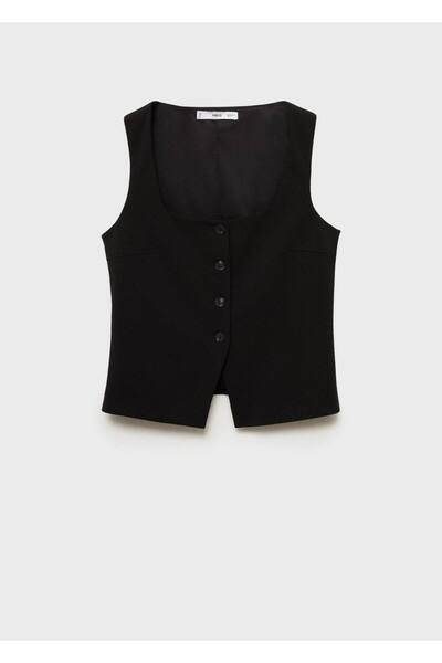 MANGO Woman Düğmeli Ve Geniş Askılı Yelek