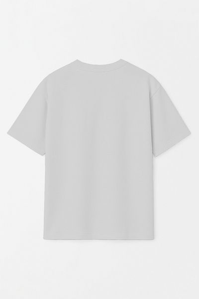 THE RULE Men's Note to Myself Printed Oversize 100% Cotton Loose Wide Cut Crew Neck Casual Ice Gray T-Shirt