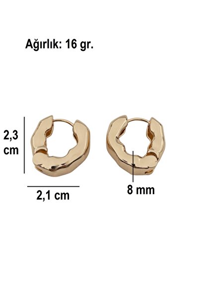 Siya Silver Kararmaz Çelik Asimetrik Halka Küpe