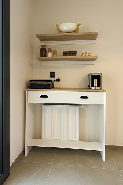 BBF Furniture Beyaz 1. Kalite MDF Gövde , Modern Mini Mutfak Ünitesi, Tek Kap...