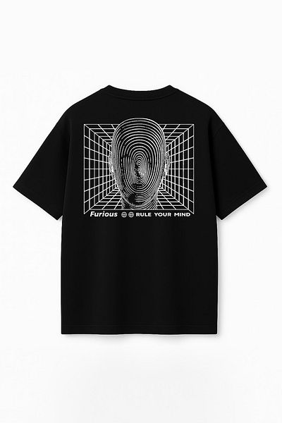 THE RULE Unisex Rule Your Mind Printed Oversize 100% βαμβακερό μπλουζάκι με φαρδιά κοπή με μαλακή υφή
