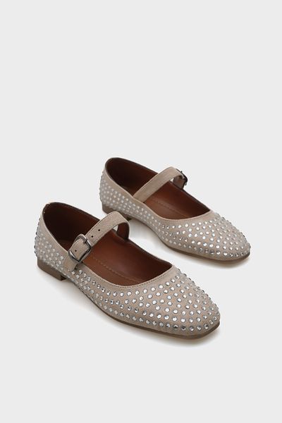 Capone Outfitters Mary Jane Ballerinas mit Schnalle und Steindetail für Damen