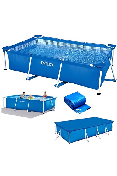 Intex İntex 28272 Dikdörtgen Prefabrik Aile Havuzu 300x200x75Cm Örtü Dahil Set