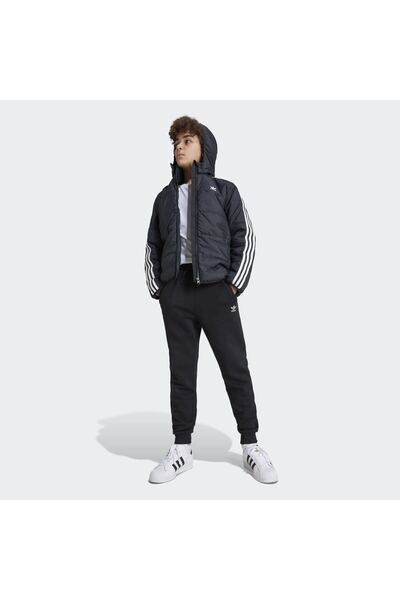 adidas unisex παιδικό χειμερινό μπουφάν μαύρο adicolor IY7497