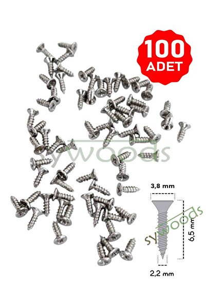 sywoods 100 Adet 6,5 Mm Mini Hobi Vidası Nikel