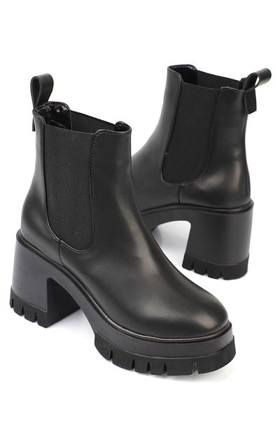 Capone Outfitters 1502 Еластични дамски боти със среден ток отстрани със закръглени пръсти
