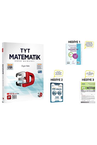 3D Yayınları Tyt Matematik Soru Bankası 2025 Güncellenmiş Baskı 3 Adet Hediyeli Özgür Balcı Eyüp B