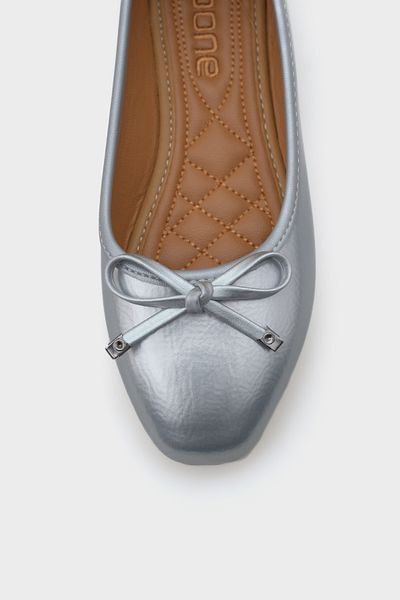 Capone Outfitters Hana Trend vrásčitý vzor stříbrné dámské baleríny