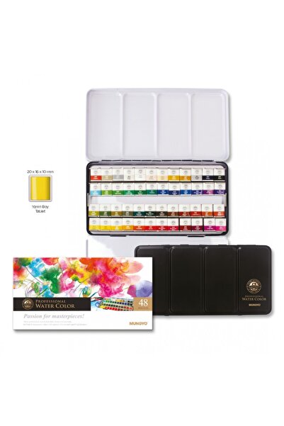 Mungyo Profesyonel 48'li Tablet Sulu Boya - Metal Kutu . MWPH-48