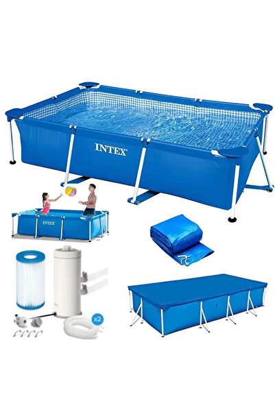 Intex İntex 28271 Havuz + Filtre + Örtü Set Prefabrik Aile Havuzu 260x160x65Cm 220v Filtreli