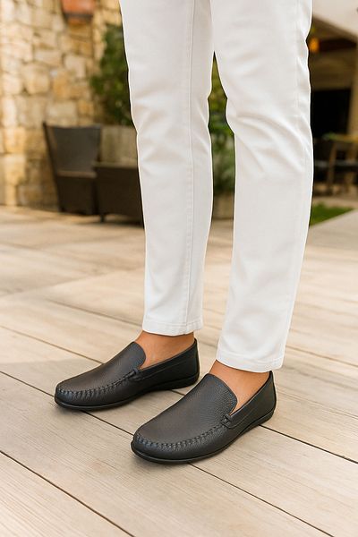 Growish Ge0186 Genuine Leather Flexible Soft Leather Comfort Buckleless Men's Loafer Ballet Shoes