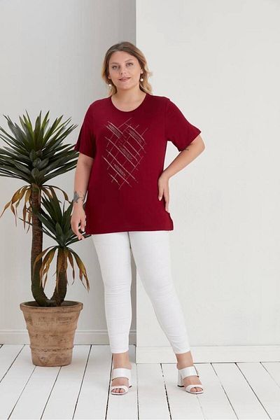 BERA LINE PLUS Women's Plus Size Stone Detailed Blouse