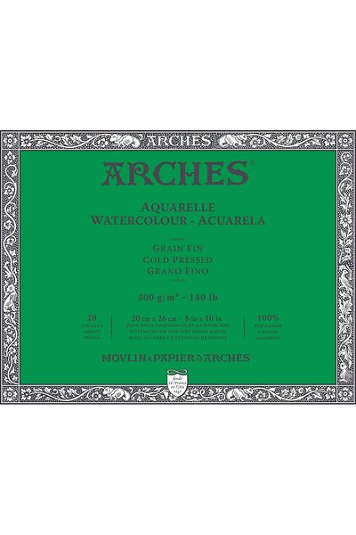 Arches Watercolor 300gr 20x26cm 20yp Cold Pressed Suluboya Blok / A1711599