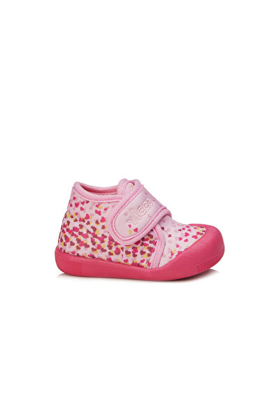 Vicco Jungle Patterned Girl First Step Pink Slippers